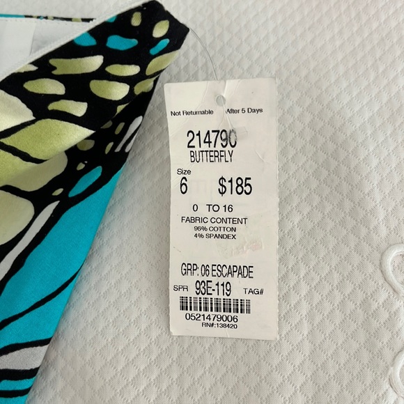 Etcetera . butterfly print skirt size 6 turquoise lime black white Style… - Picture 3 of 5